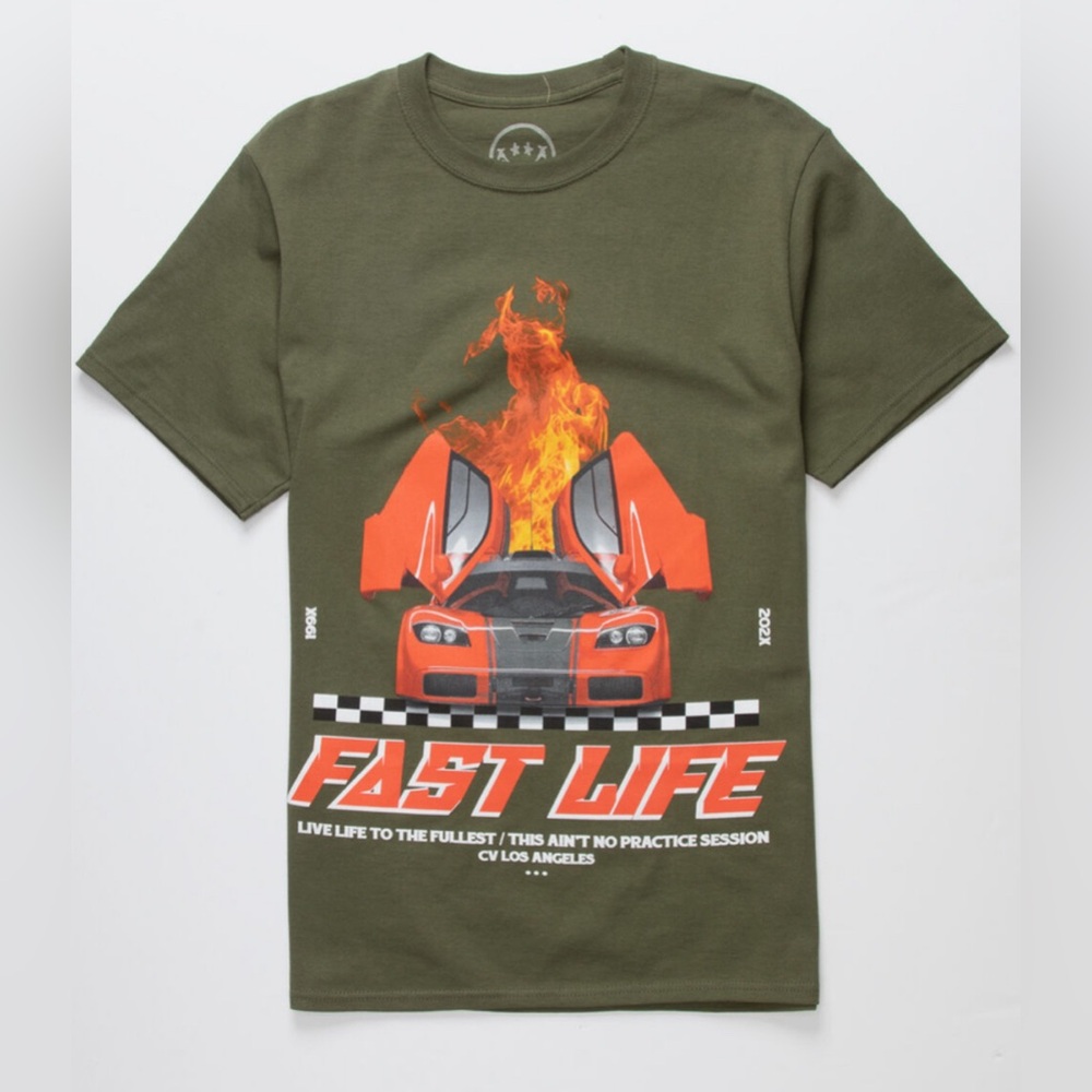 CVLA Fast World Men’s Tee Army Color Large Pre-owned